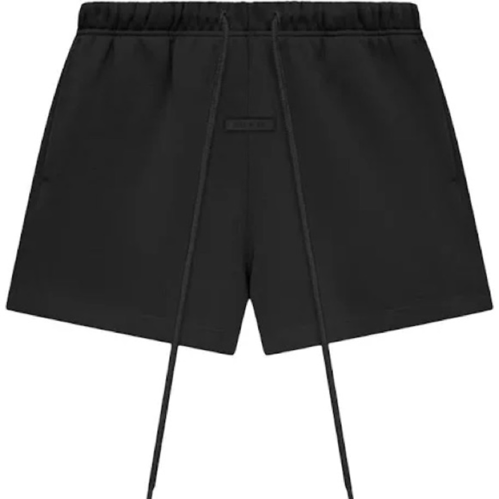 FEAR OF GOD ESSENTIALS JET BLACK Fleece Running Shorts size M